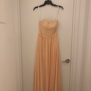 Azazie bridesmaid dress in peach color
